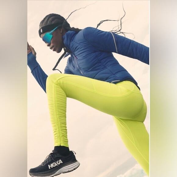 NEW Free People Movement Bright Yellow Boho Wonderland Warmth Run Leggings M - Picture 1 of 11